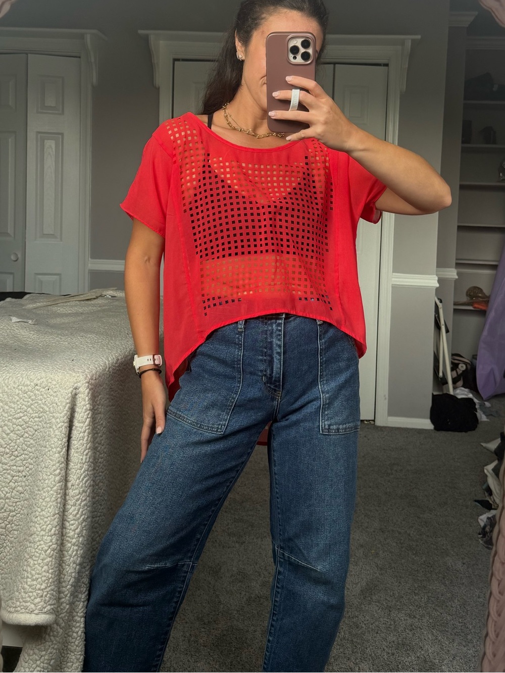 Audrey Ann Checkered Blouse
